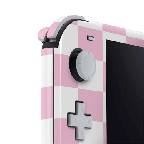 Pink and White Checkerboard Nintendo Switch Lite Skin